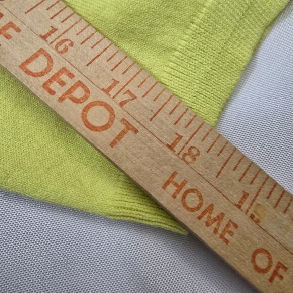 Talbots Petites Pima Cotton 3/4 Sleeve Button Front Cardigan Chartreusi Knit XLP - Picture 9 of 13